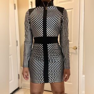 Fashion Nova Metallic Stripped Dress